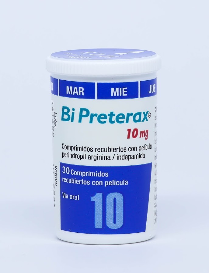 Bi Preterax 10mg Perindopril Arginina Caja x 30 Comprimidos