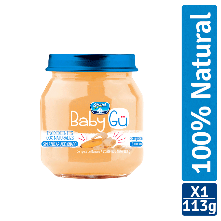 Compota Baby Gu Alpina Sabor Banano +6Meses x 113Gr
