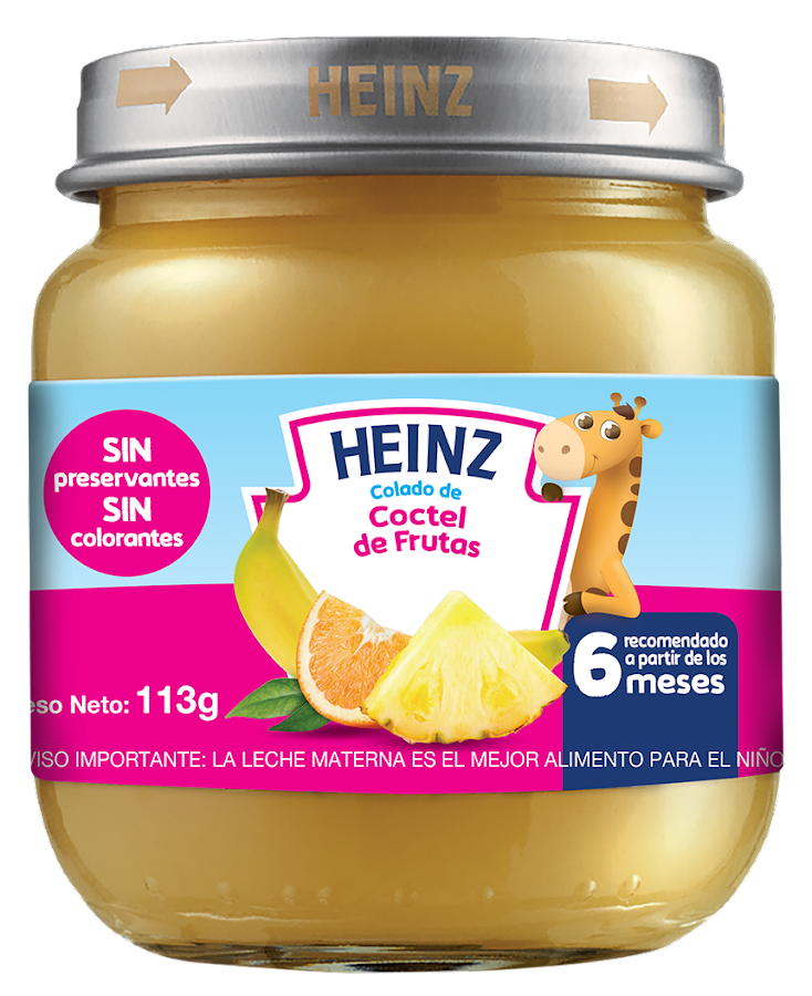 COMPOTA HEINZ COLADO COCTEL DE FRUTAS X113G.