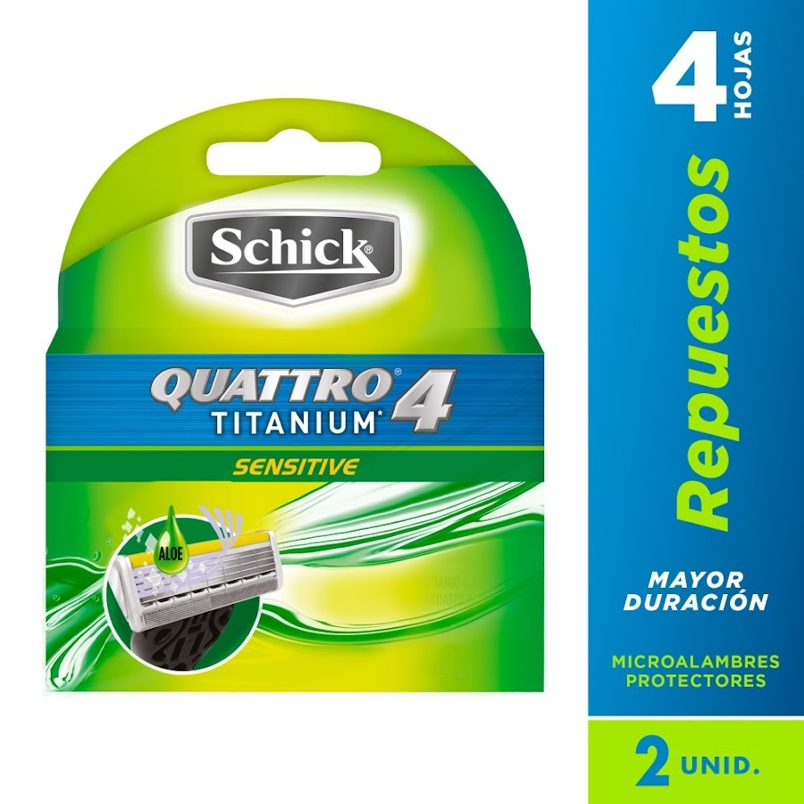 REPUESTO SCHICK QUATTRO 4 TITANIUM X2UND