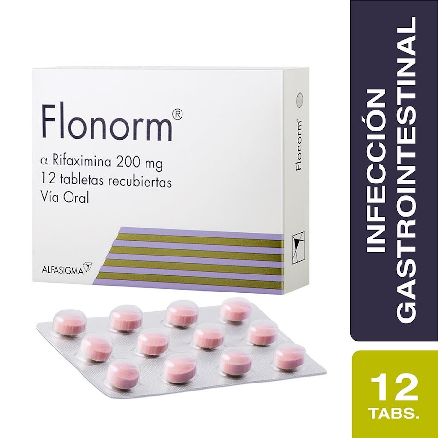 Flonorm 200Mg Tabletas Caja x12Tab. Zambon Rifaximina