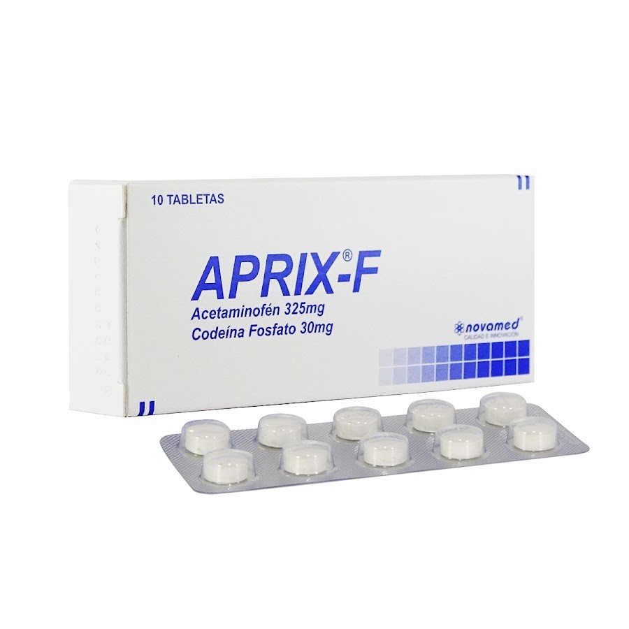APRIX-F 325/30MG TABLETAS CAJA X10TAB. NOVAMED ACETAMINOFÉN CODEÍNA