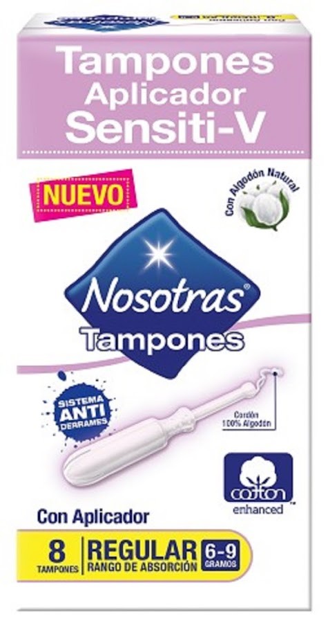 Tampon Nosotras Aplicador Regular Sensitive x 10 Unid