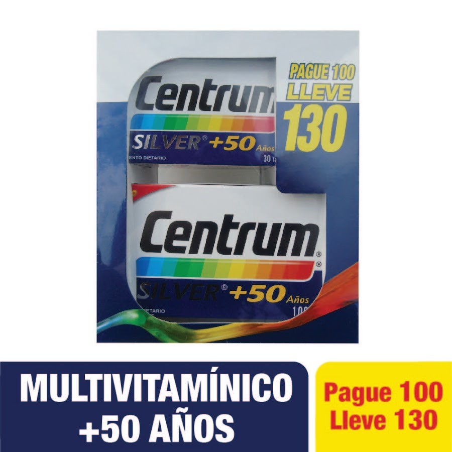 OFERTA CENTRUM SILVER+50 TABLETA PAGUE 100 LLEVE 130 PFIZER MULTIV