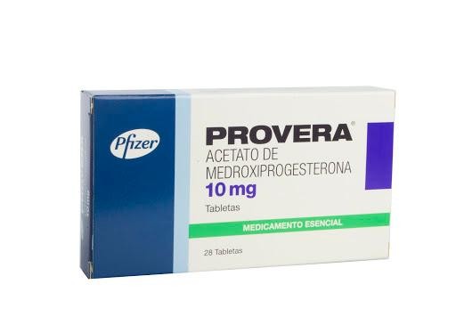 Provera 10Mg Tabletas Caja X28Tab. Pfizer Acetato Medroxiprogesterona
