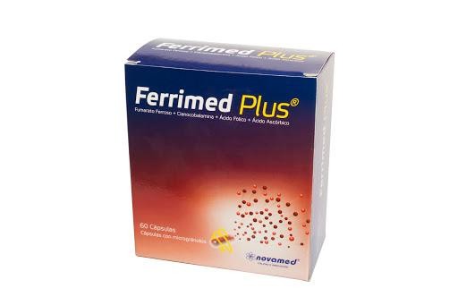 Ferrimed Plus Cápsulas Caja x60Cap. NOV Fumarato Ferroso Ácido Fólico