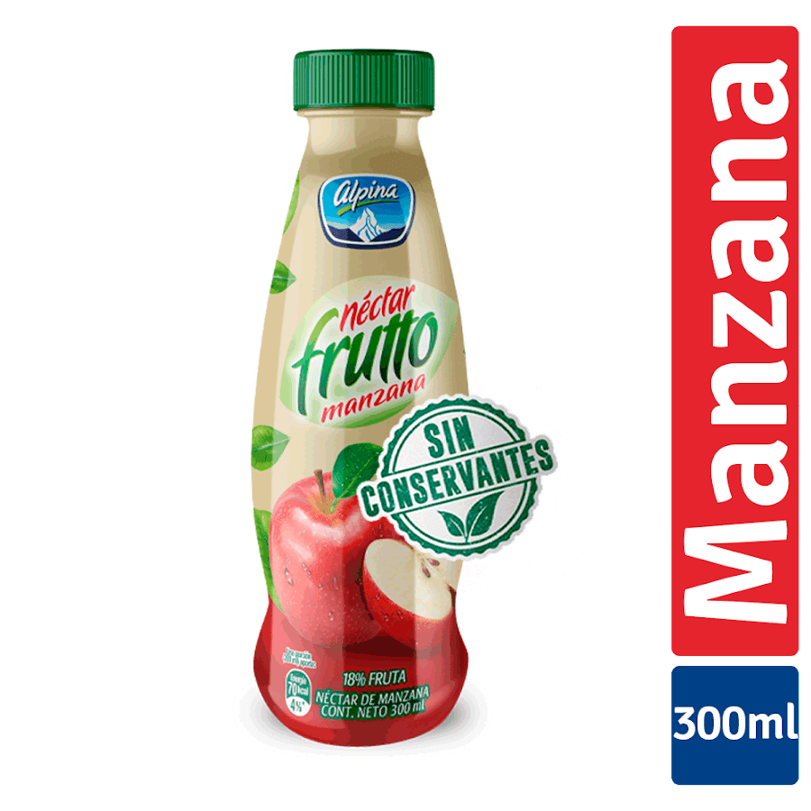 NÉCTAR ALPINA FRUTTO FRUTA 18% MANZANA X300ML.