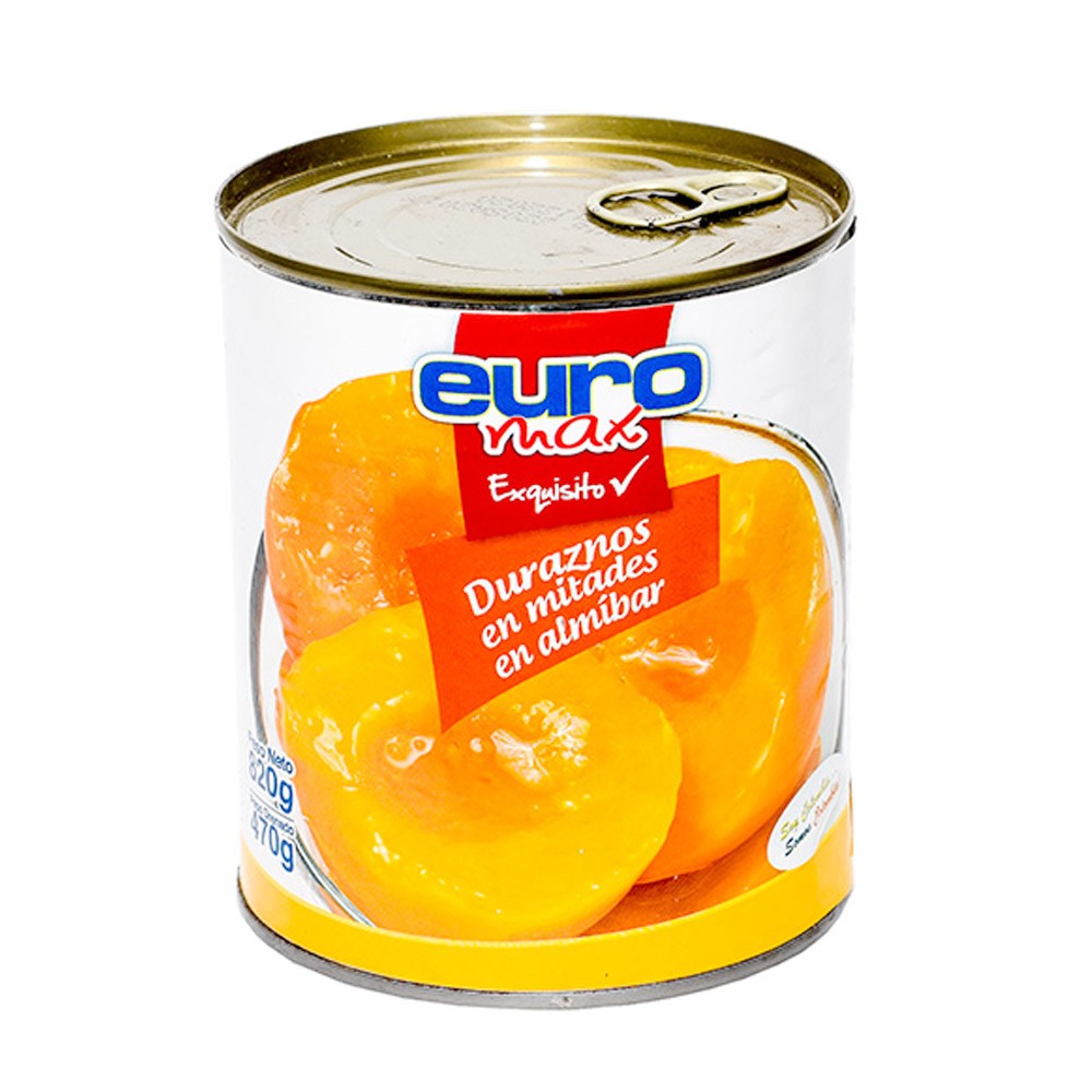 DURAZNOS EN ALMIBAR EUROMAX  x 820GR