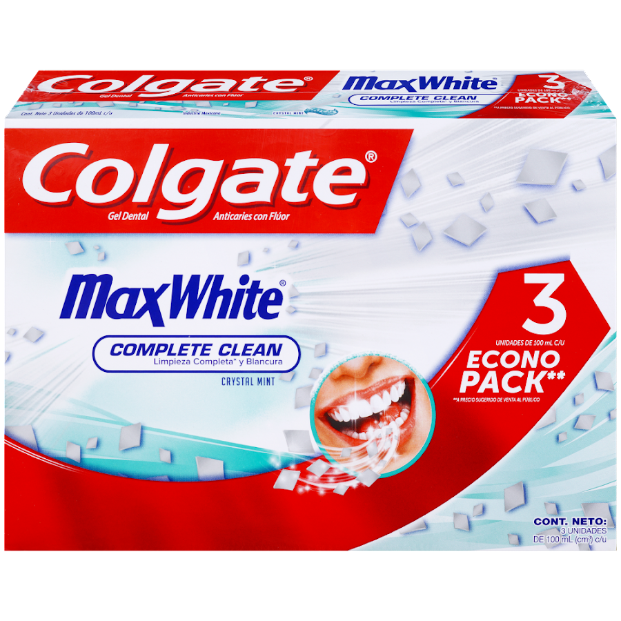 Crema Dental Colgate Max White Econopack x 3Und de 100Ml c/u