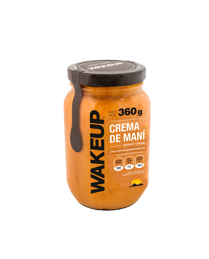 Crema de Maní Sabor Natural Frasco x 360gr Wake UP