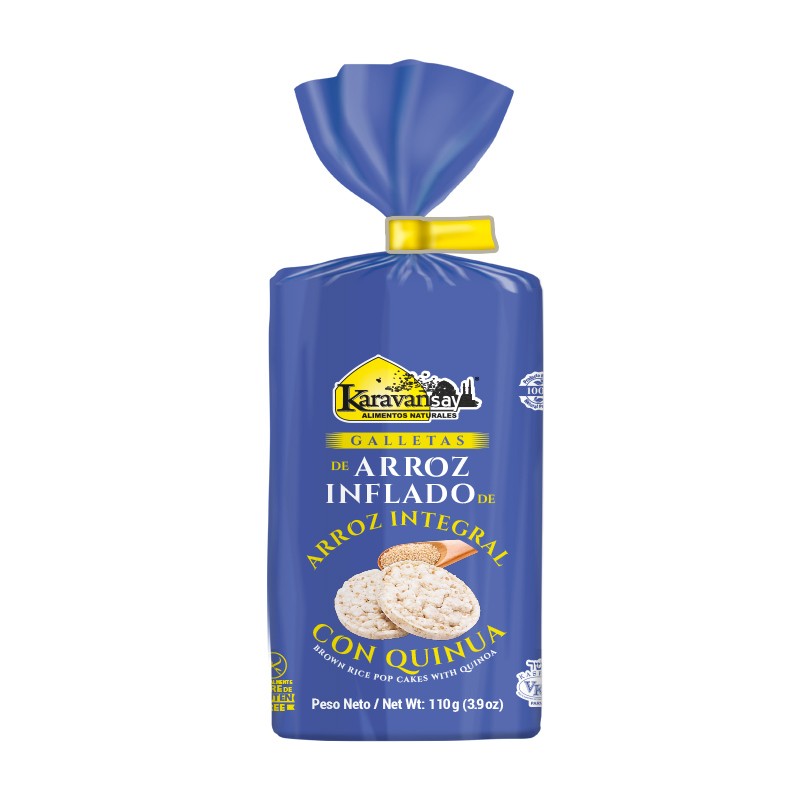 GALLETAS KARAVANSAY ARROZ INTEGRAL INFLADO QUINUA PAQUETE X110G X21UND