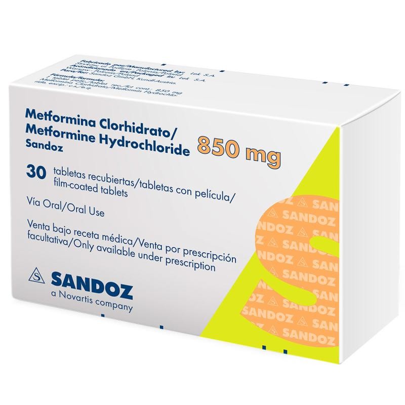 METFORMIN SANDOZ 850MG TABLETA CAJA X30TAB.