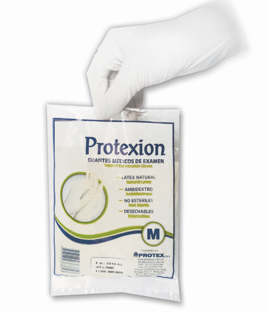 Guantes de Latex Protexion Para Examen Talla M x 1 par