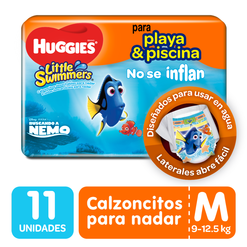 Pañales Huggies Little Swimers Calzoncitos Para Nadar Talla M X11Und.