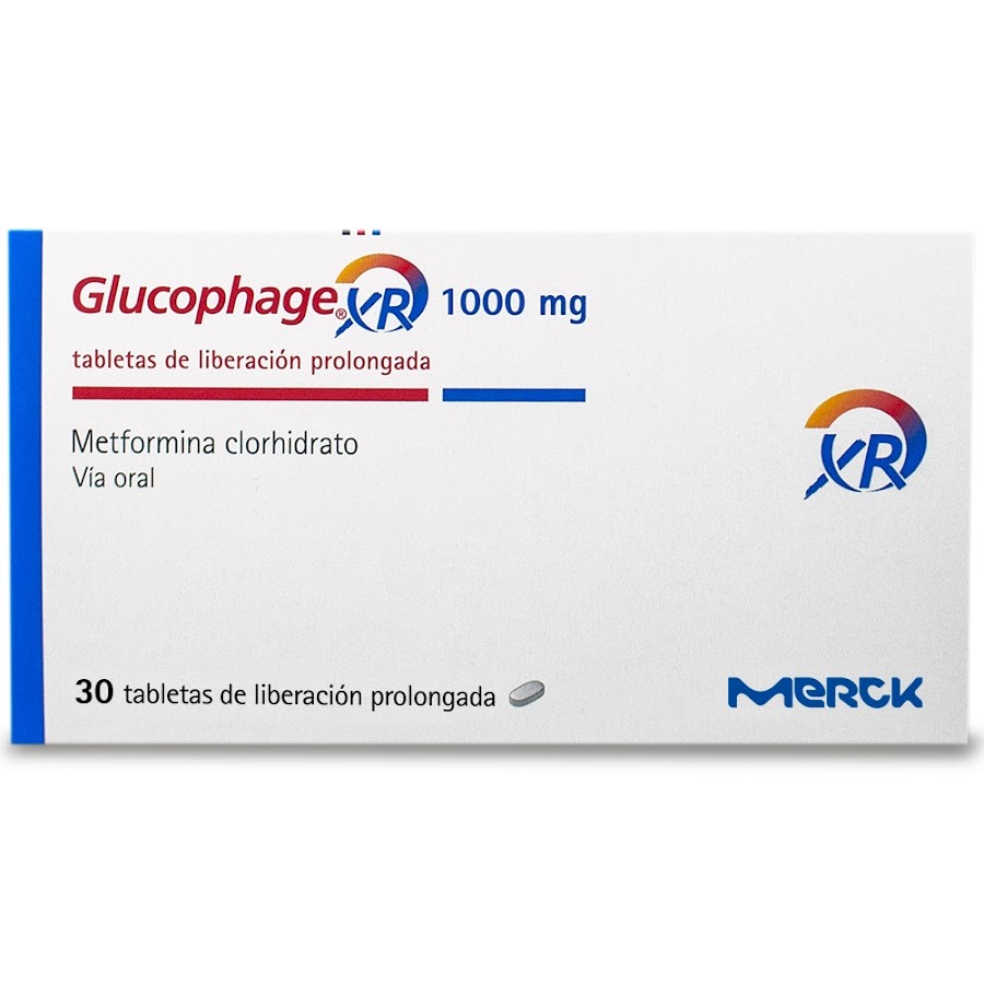 Glucophage XR 1000Mg Tab. Caja x30Tab. Merck Metformina Clorhidrato