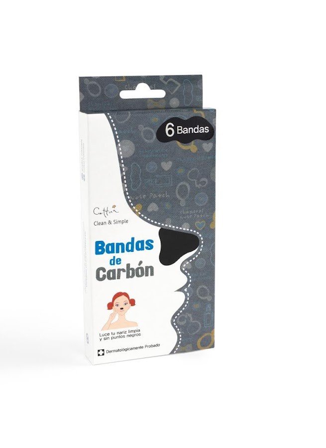Bandas de Carbon Faciales Cettua x 6Und