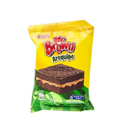 Ponqué Bimbo Brownie Arequipe Paquete X1Und. X75G.