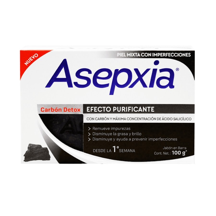 Jabón Facial Asepxia Antiacné Carbón 100 G