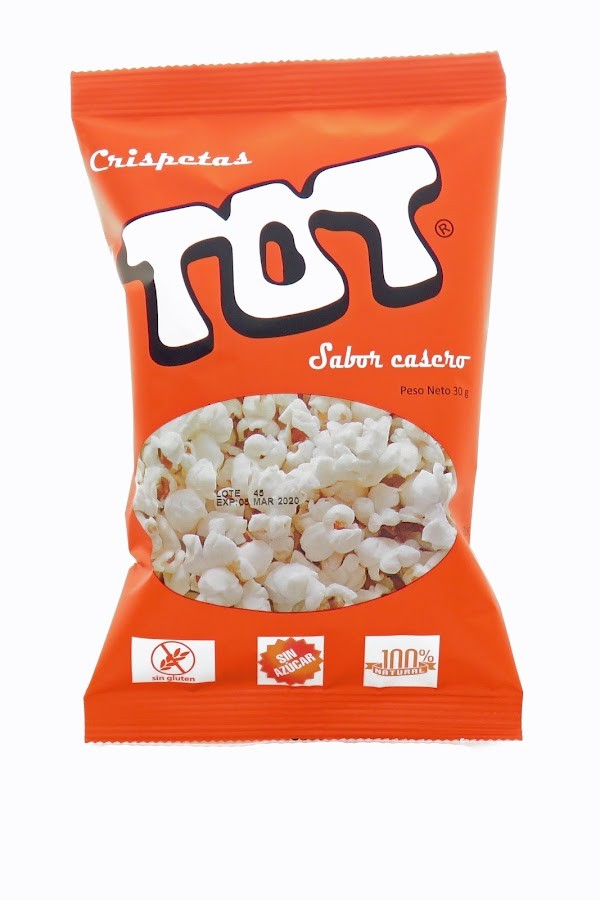 Crispetas TOT Sabor Casero Sin Azucar Bolsa x 30Gr