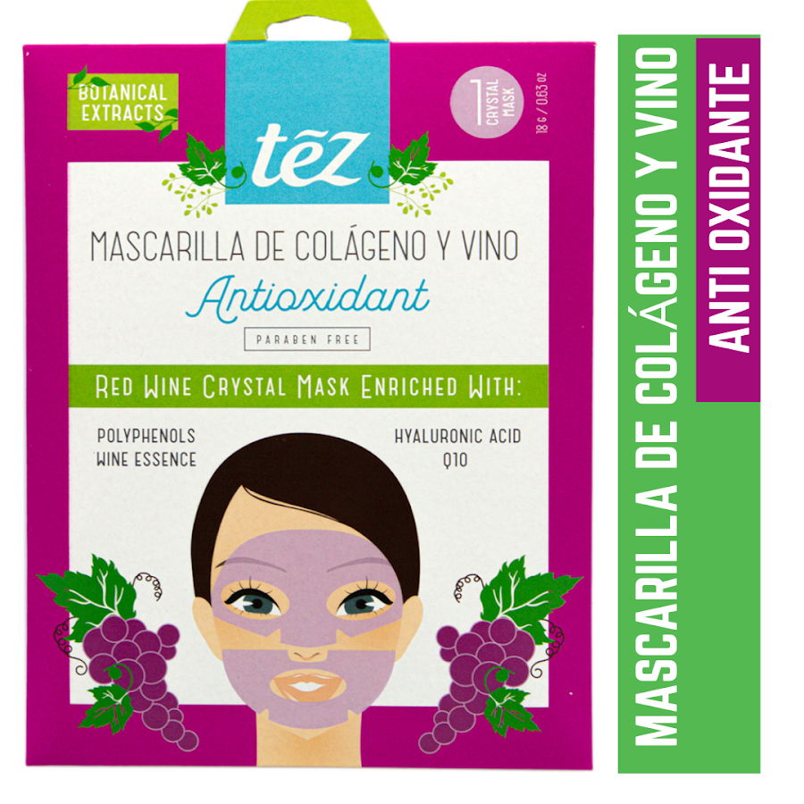 Mascarilla Tez De Colágeno Y Vino Antiarrugas Facial X80Ml.