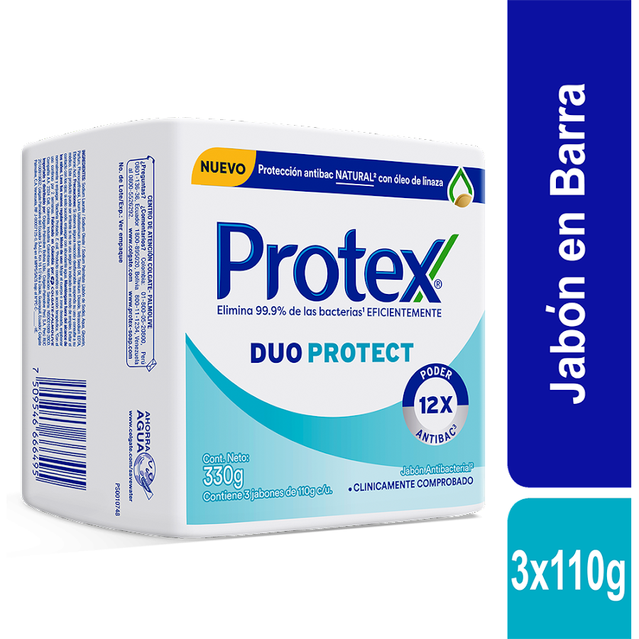 Jabon Protex Duo Protect x 3Und de 120Gr