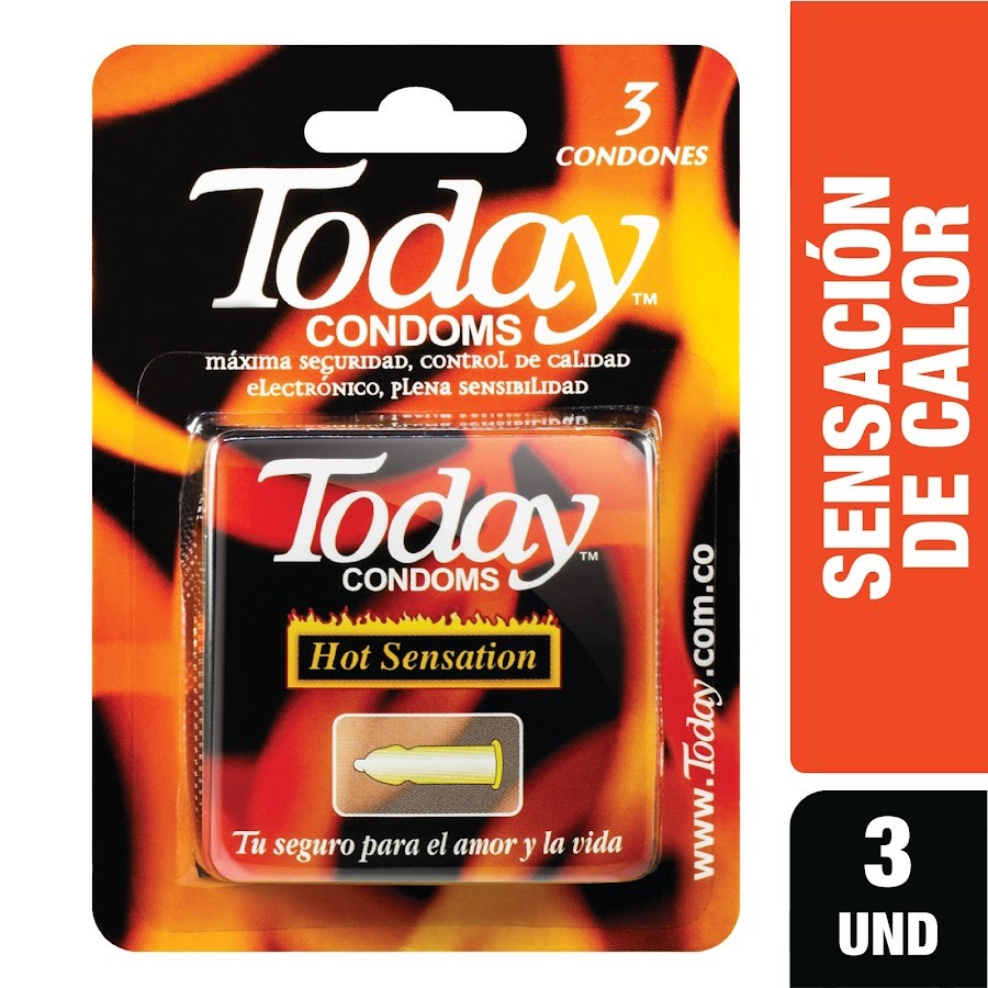 Condón TODAY Preservativo Hot Sensation x3Und.