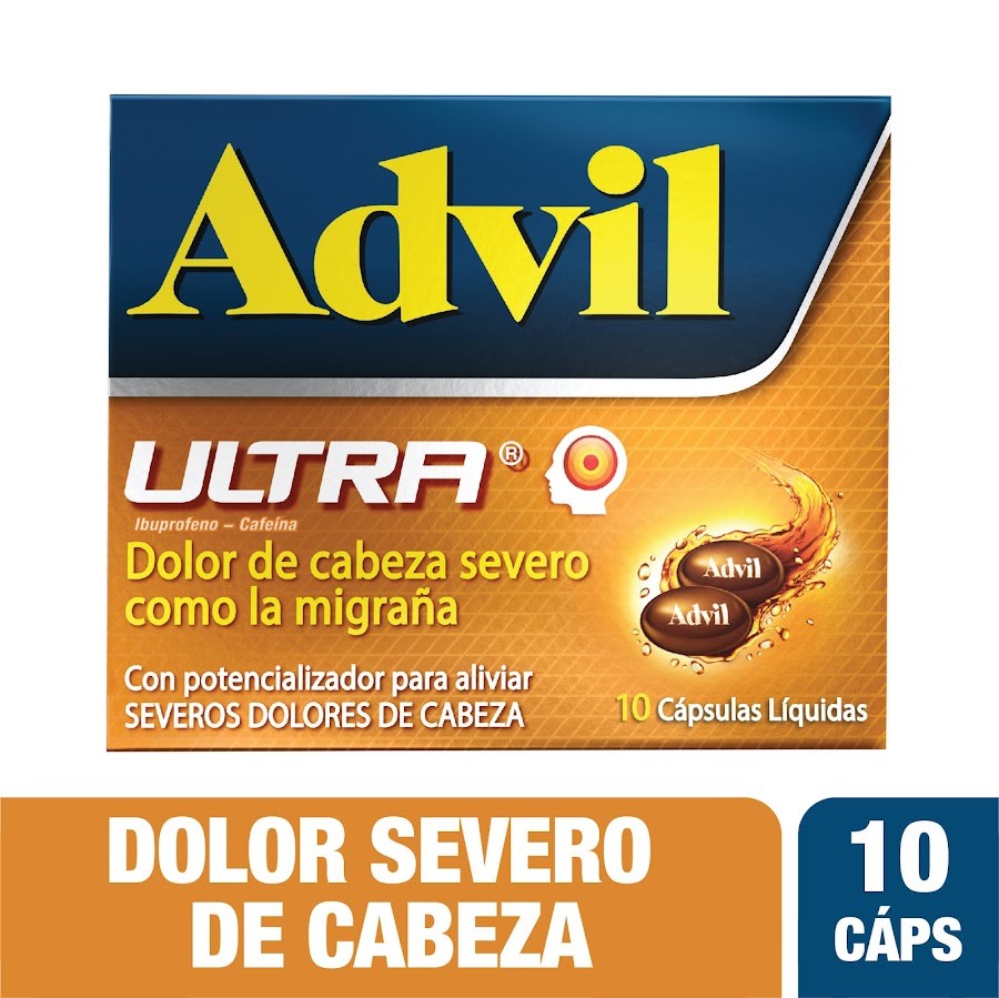ADVIL ULTRA Tabletas Caja x10Tab. PFIZER Ibuprofeno Cafeína
