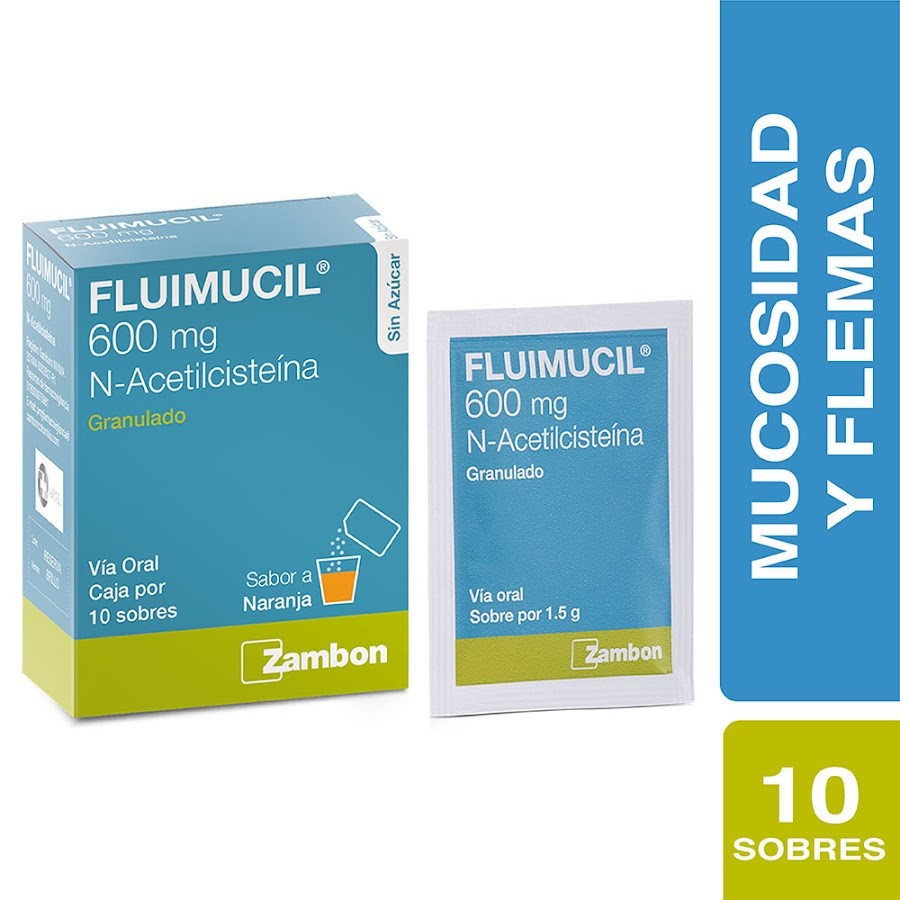 Fluimucil Sin Azúcar 600Mg Sobres Caja x10Sob. Zambon N-Acetilcisteína