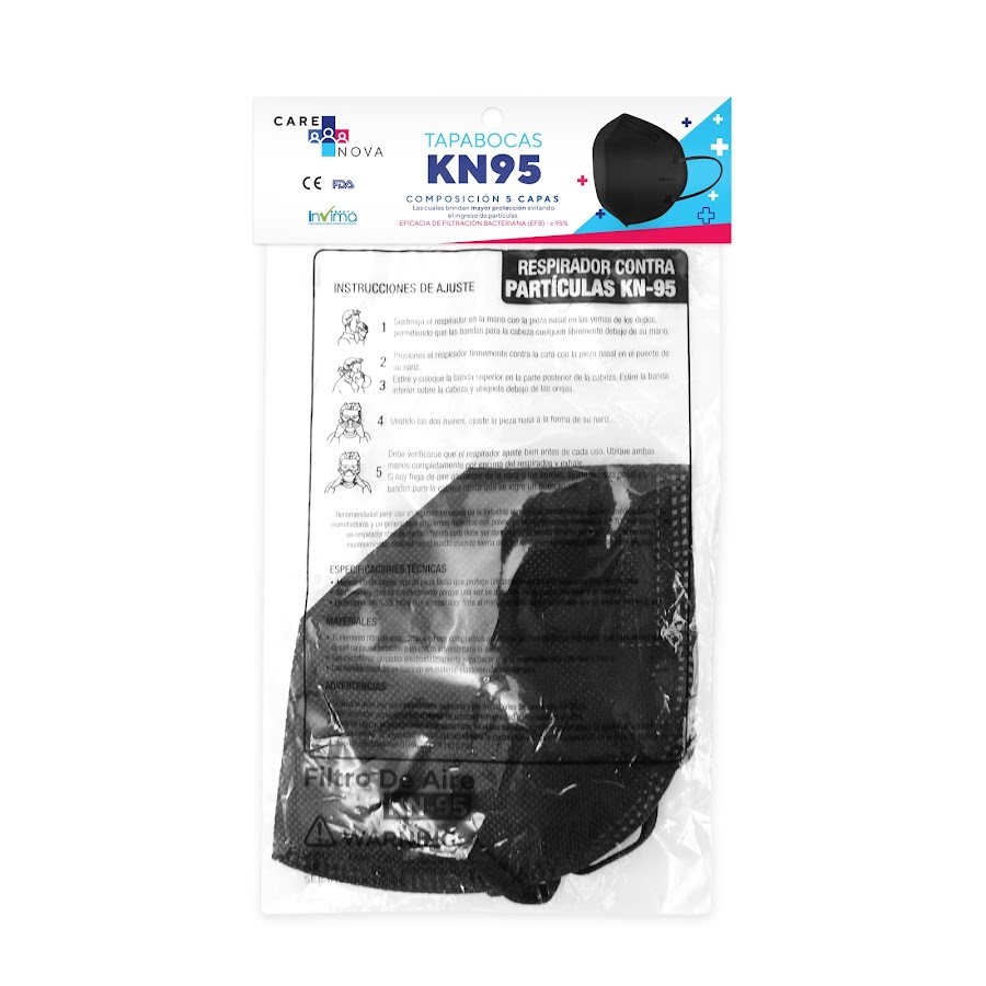 Tapaboca Care Nova KN95 Negro x 1Und