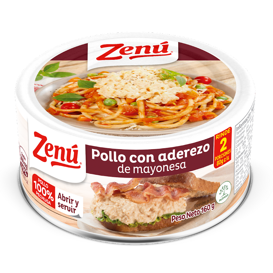 Pollo ZENÚ Pechuga con Aderezo a Base de Mayonesa x160g