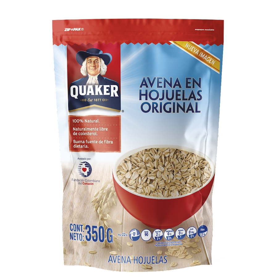 Cereal Avena Quaker Hojuelas Doy pack X350G.