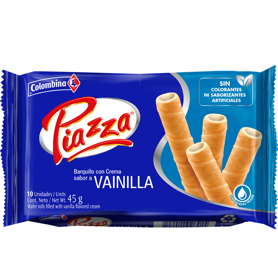 Barquillo PIAZZA Crema Vainilla x10und