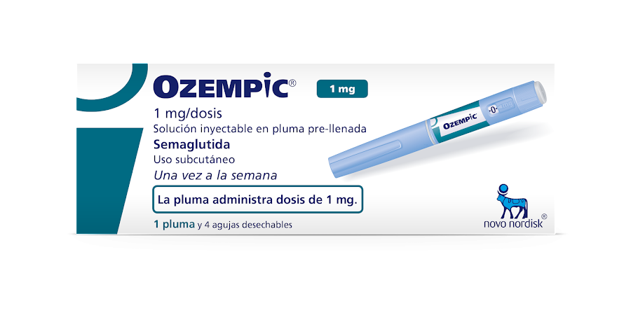 Ozempic Novo Nordisk 1Mg/Dosis Solución Inyectable x 1 Pluma Rellenada y 4 Agujas