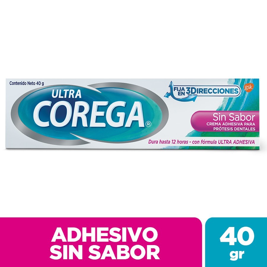 CREMA DENTAL ADHESIVA COREGA ULTRA SIN SABOR PRÓTESIS DENTAL X40G.