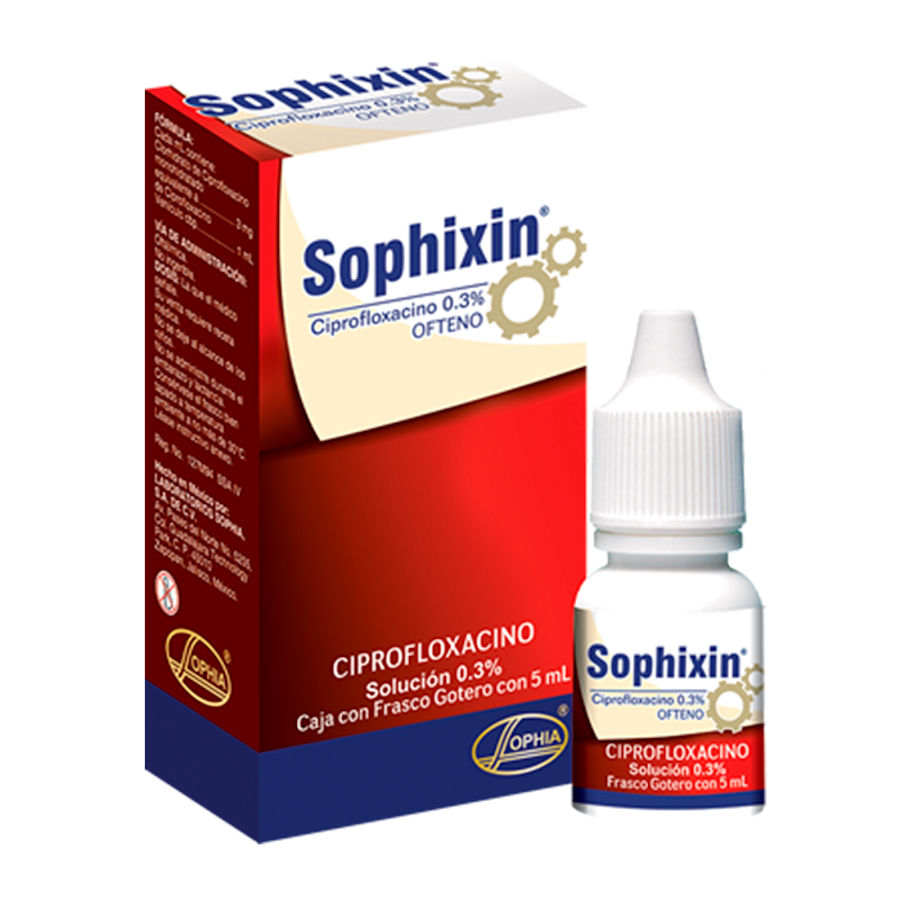 Sophixín Ofteno 3Mg Solución Frasco x5Ml. Sophia Ciprofloxacino