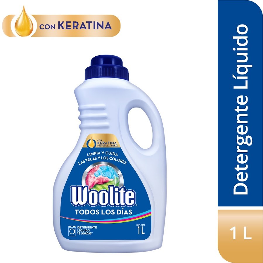 Detergente WOOLITE Triple Protección Líquido para Ropa x1L.