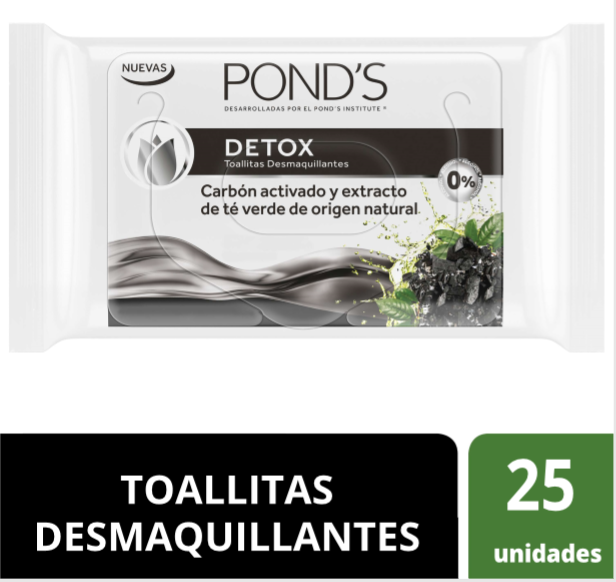 Toallitas Desmaquillantes Ponds Detox x 25Und