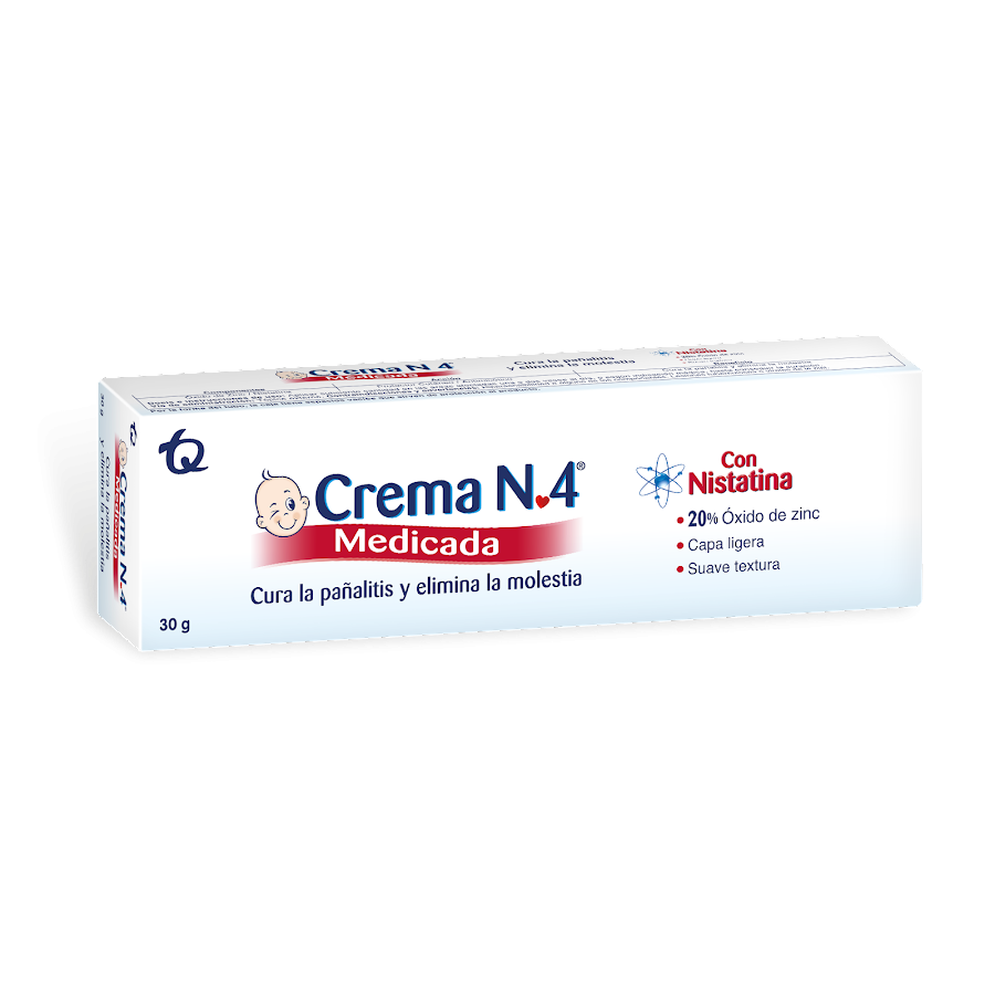 Crema Anti Pañalitis CREMA N4 Medicada Tubo con Nistatina x30g