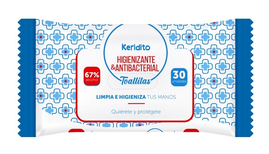 Toallas Humedas Keridito Higienizante y Antibacteriales con Alcohol x 30Uni