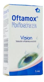 Oftamox 0.5% Solución Oftálmica Frasco x5ml. MK Moxifloxacina
