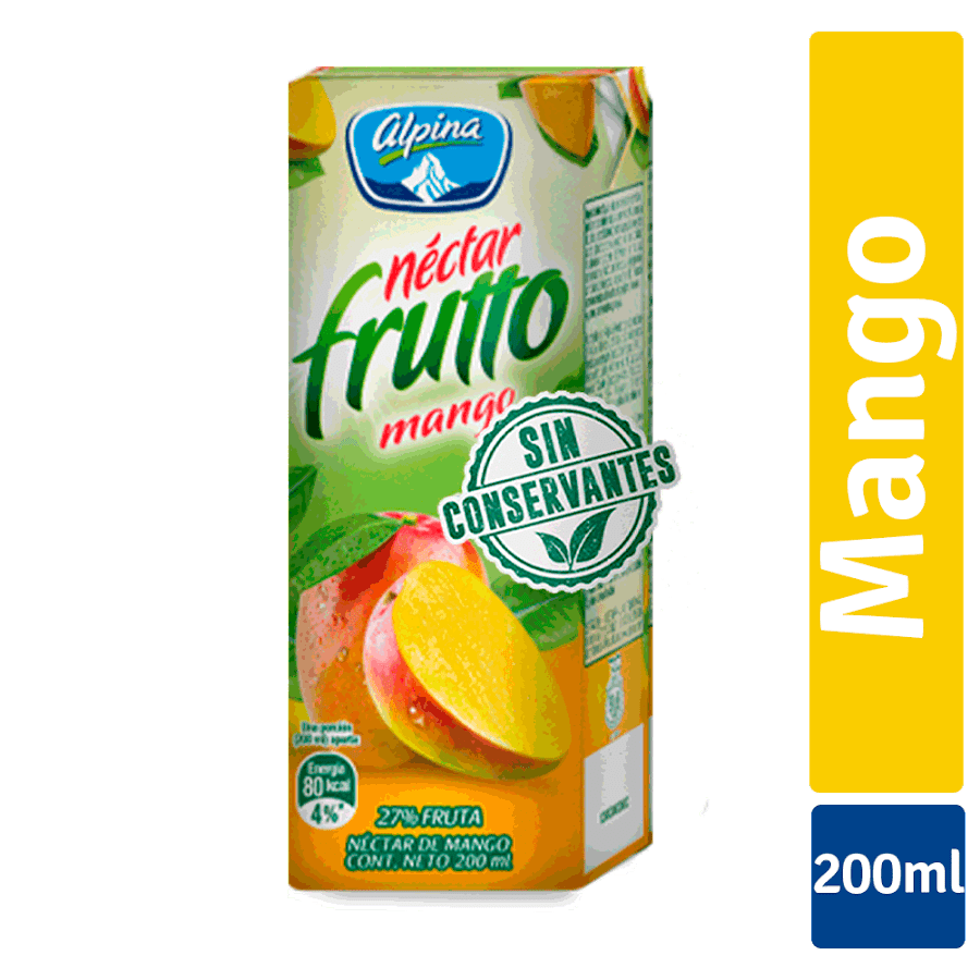Néctar Frutto Alpina Sabor a Mango Caja x 200Ml