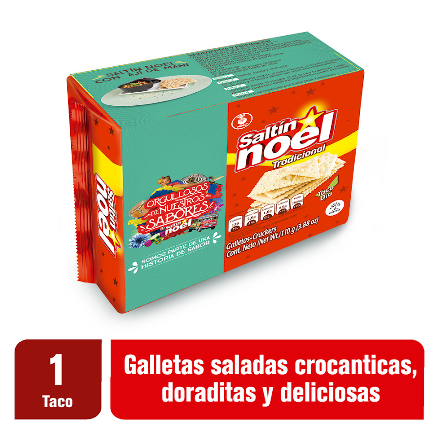 Galletas Saltin Noel Tradicional Taco Día Paquete X110G.