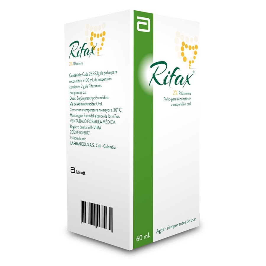 Rifax 2% suspension oral Frasco x60ml. Gastrotech Rifaximina