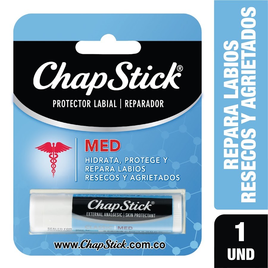 PROTECTOR LABIAL CHAPSTICK MEDICADO BARRA X4.2G.