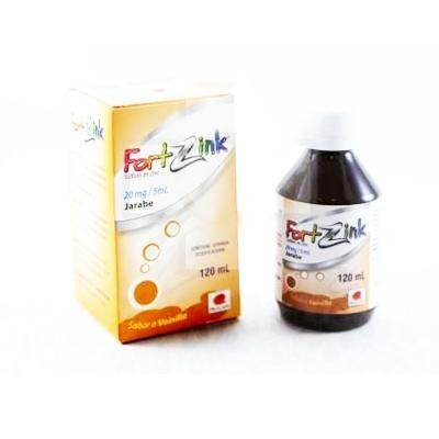 Fort Zink Vainilla 20Mg Jarabe Frasco x120Ml. Procaps Sulfato De Zinc