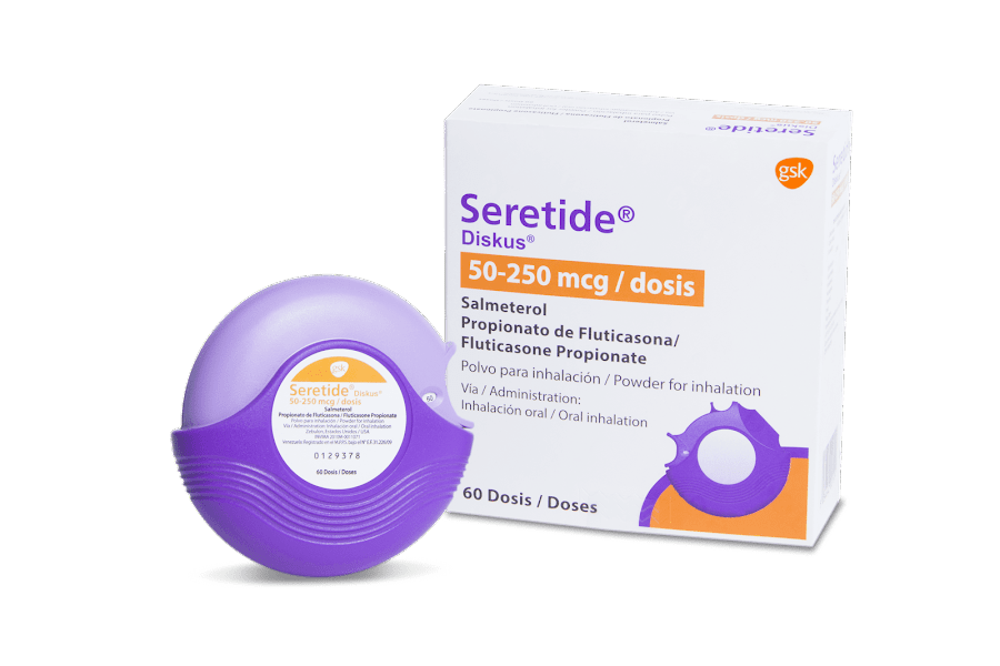 Seretide Diskus 50/250Mcg Sol.Oral x60Dos. GSK Salmeterol Fluticasona