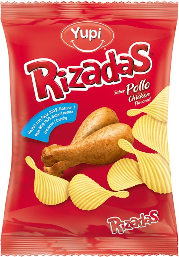 Pasabocas Yupi Papas Fritas Rizadas Pollo Paquete X110G.