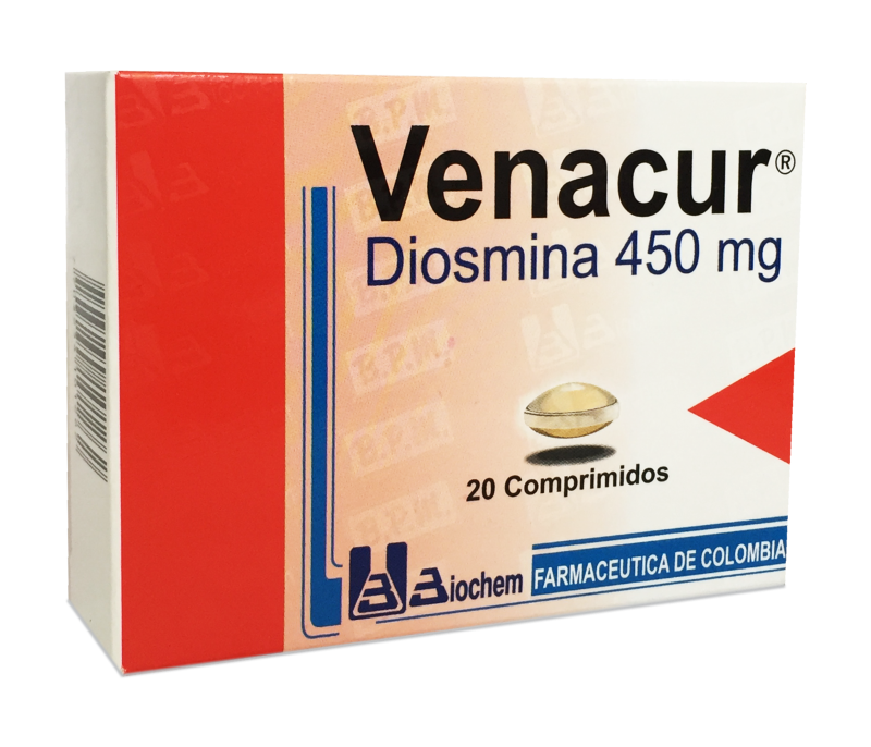 VENACUR 450MG TABLETAS CAJA X 20 TAB BIOCHEN DIOSMINA