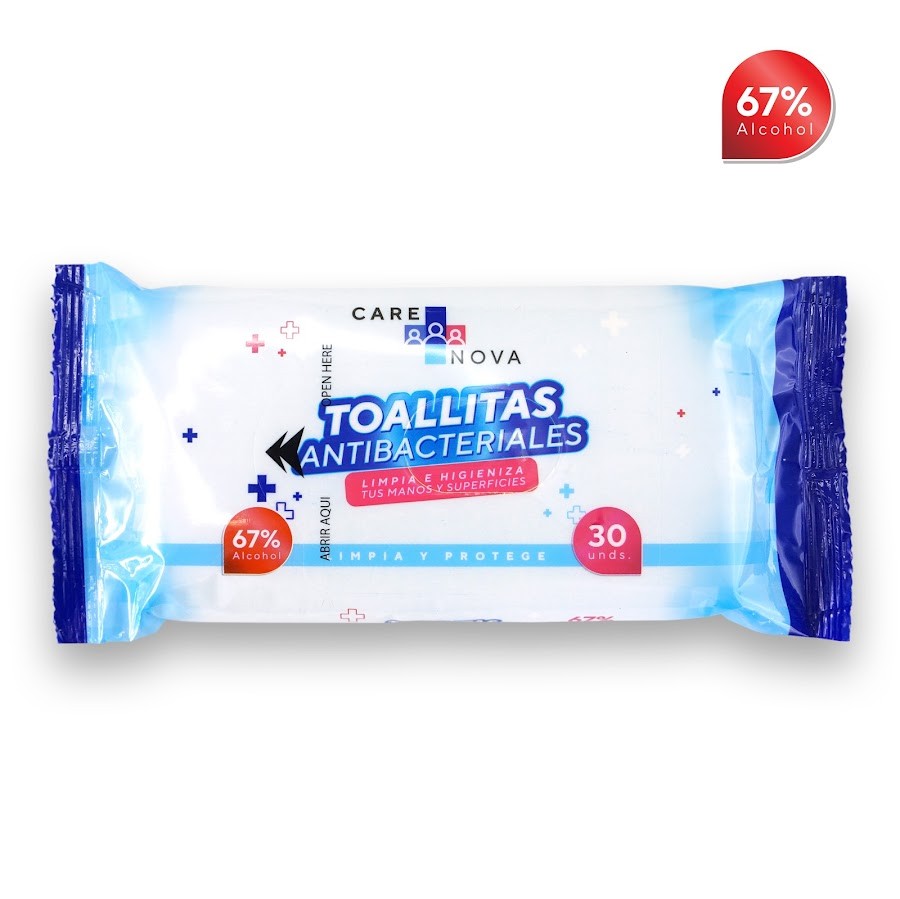 Toallitas Humedas Antibacteriales con Alcohol x 30Und
