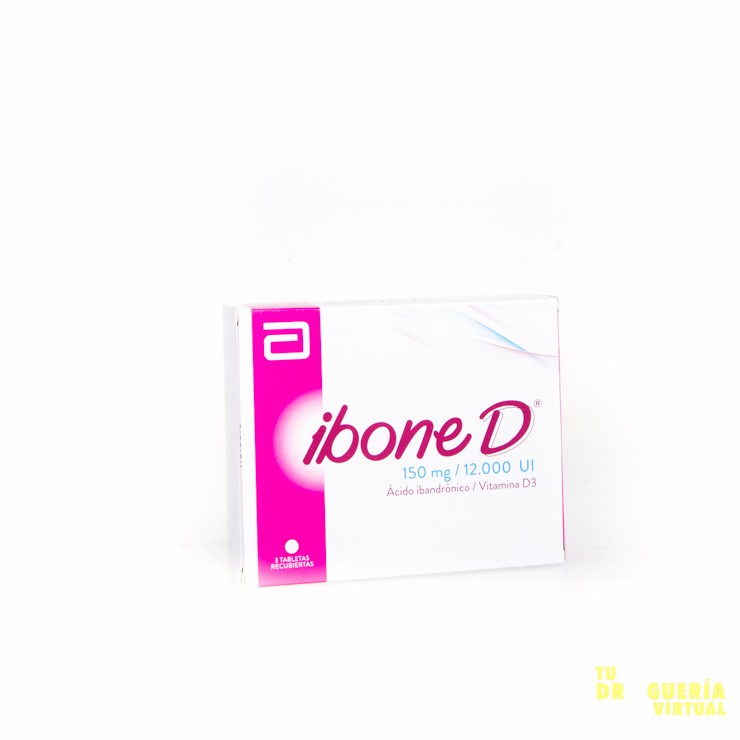 IBONE D 150MG TAB. CAJA X3TAB. GYNOPHARM ÁCIDO IBANDRÓNICO VITAMINA D3